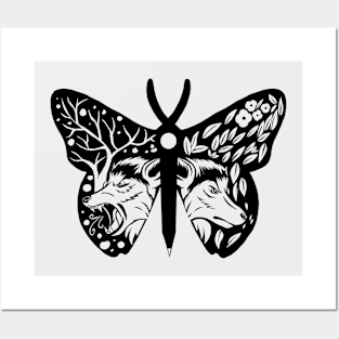 Wolf Butterfly Posters and Art